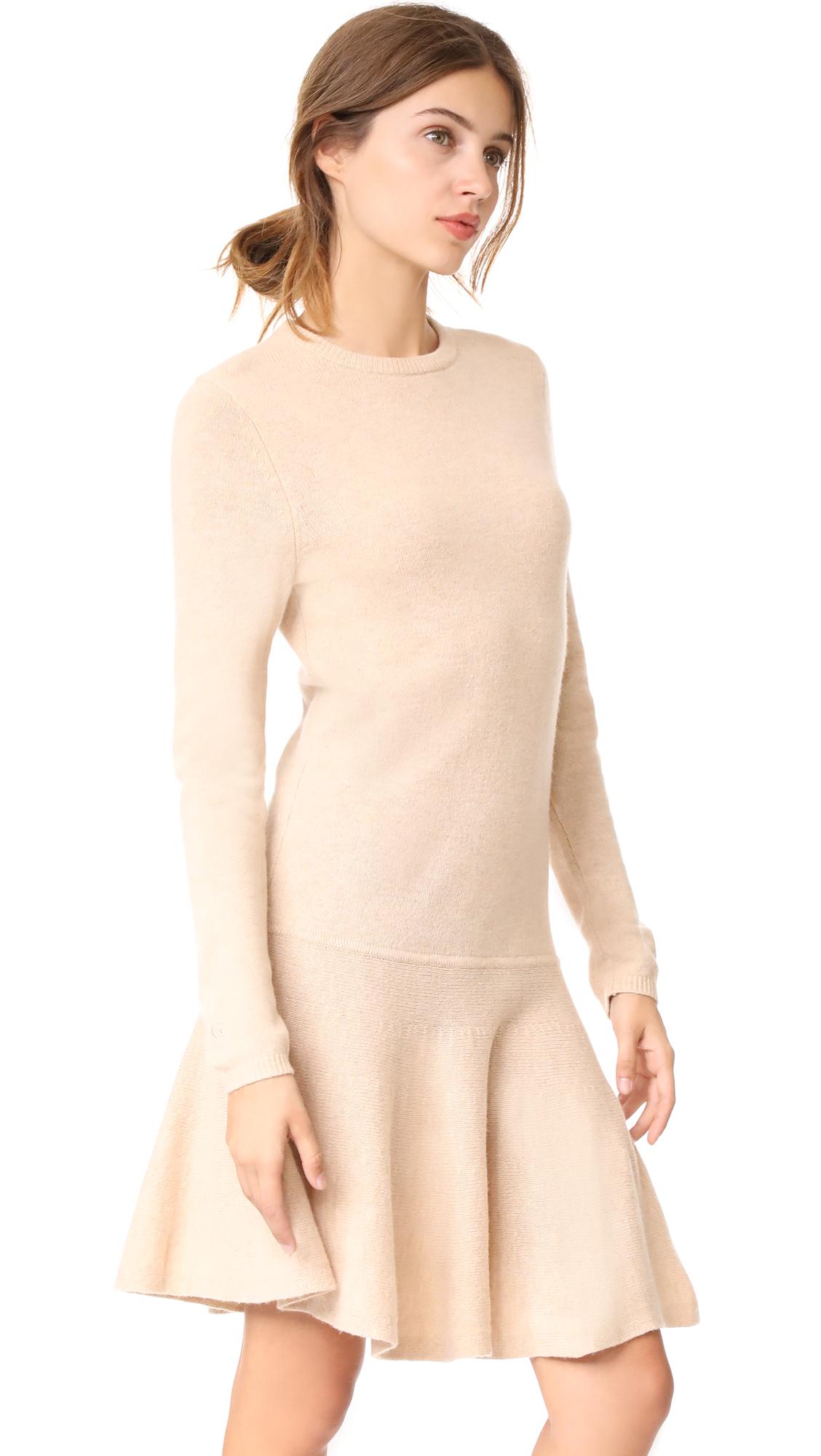 Ganni Wool Mercer Sweater Dress in Natural - Lyst