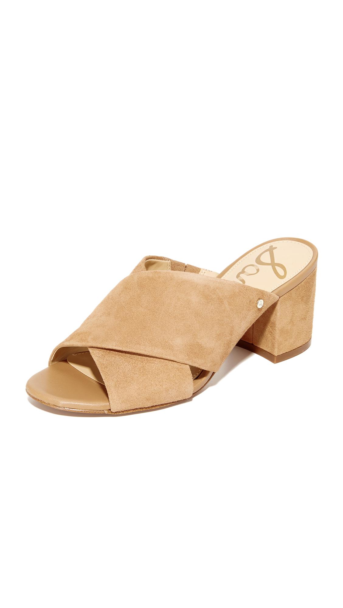 Sam Edelman Stanley Block Heel Mules in Natural | Lyst