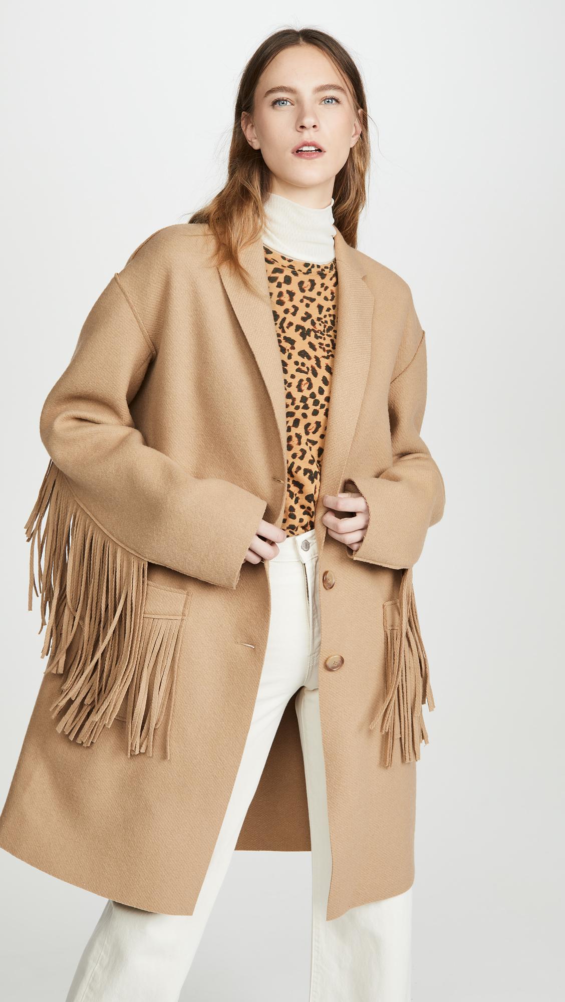 fringe coat womens