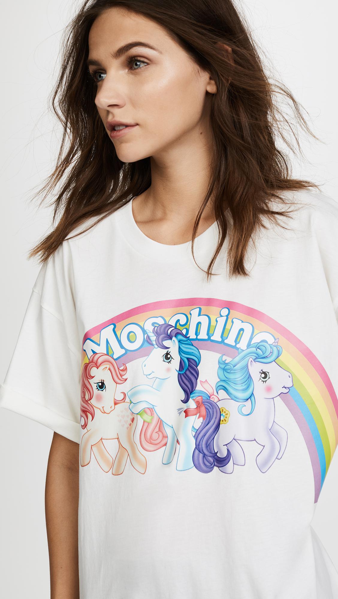 Moschino My Little Pony Rainbow Tee in White | Lyst