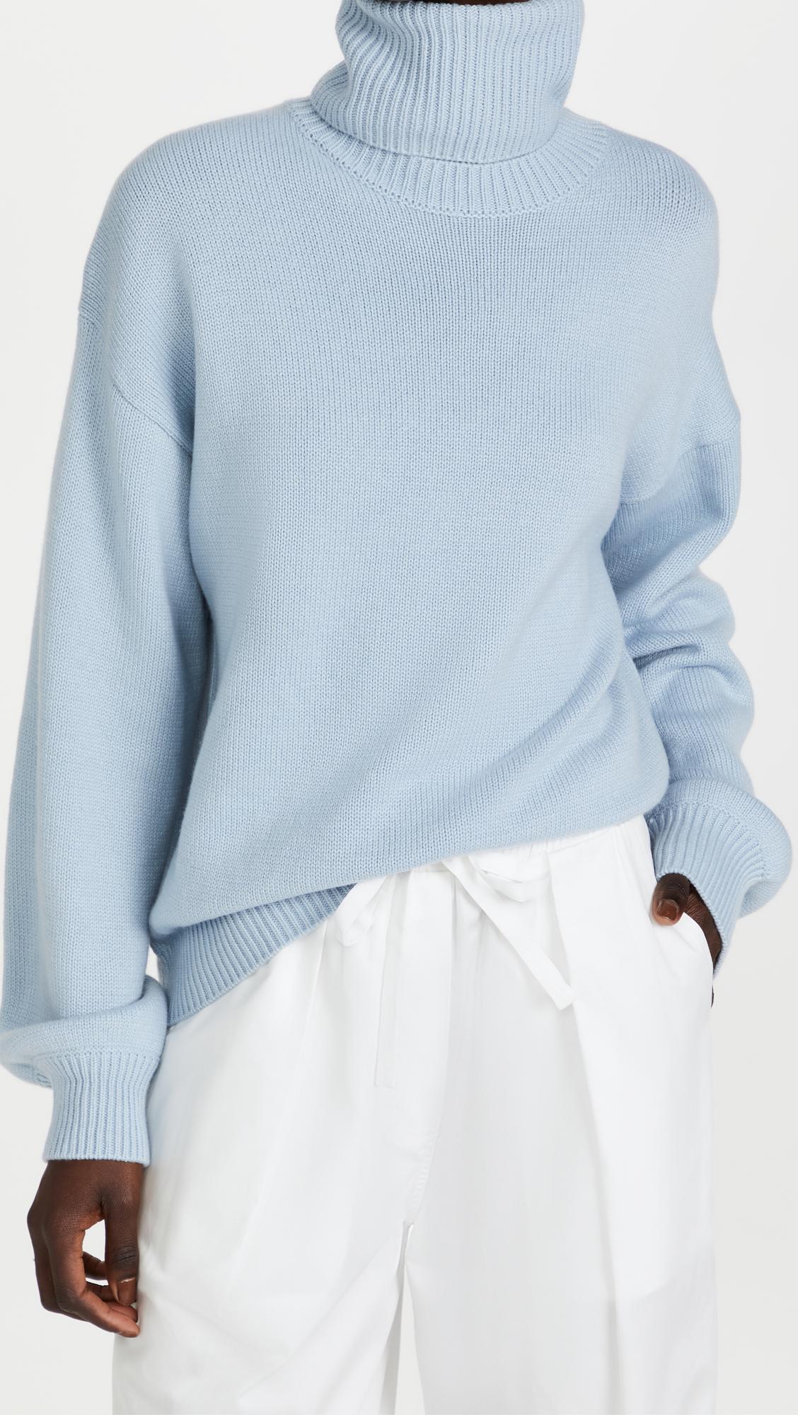 Tibi Cashmere Sweater Foldable Turtleneck Pullover in Blue | Lyst Canada