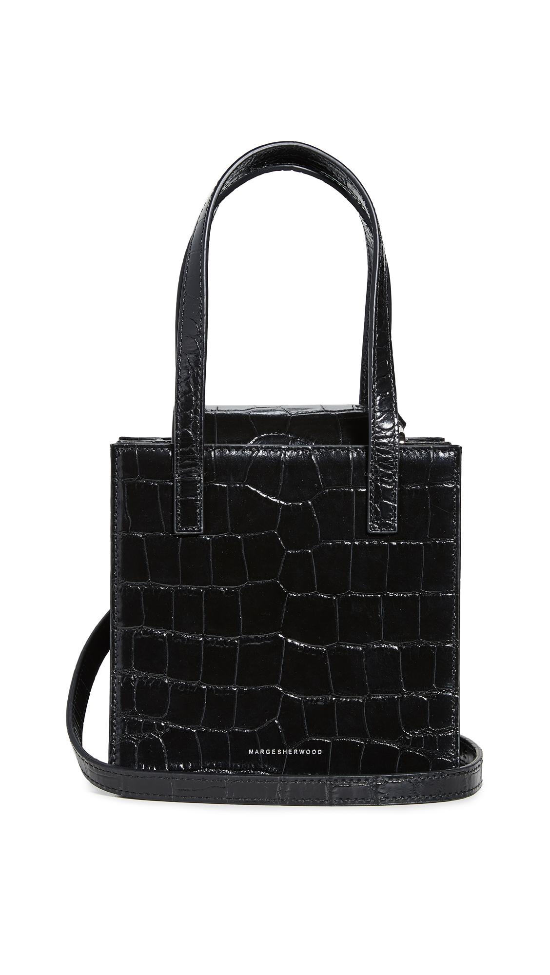 Marge Sherwood Leather Square Tote Bag in Black Croc (Black) - Lyst