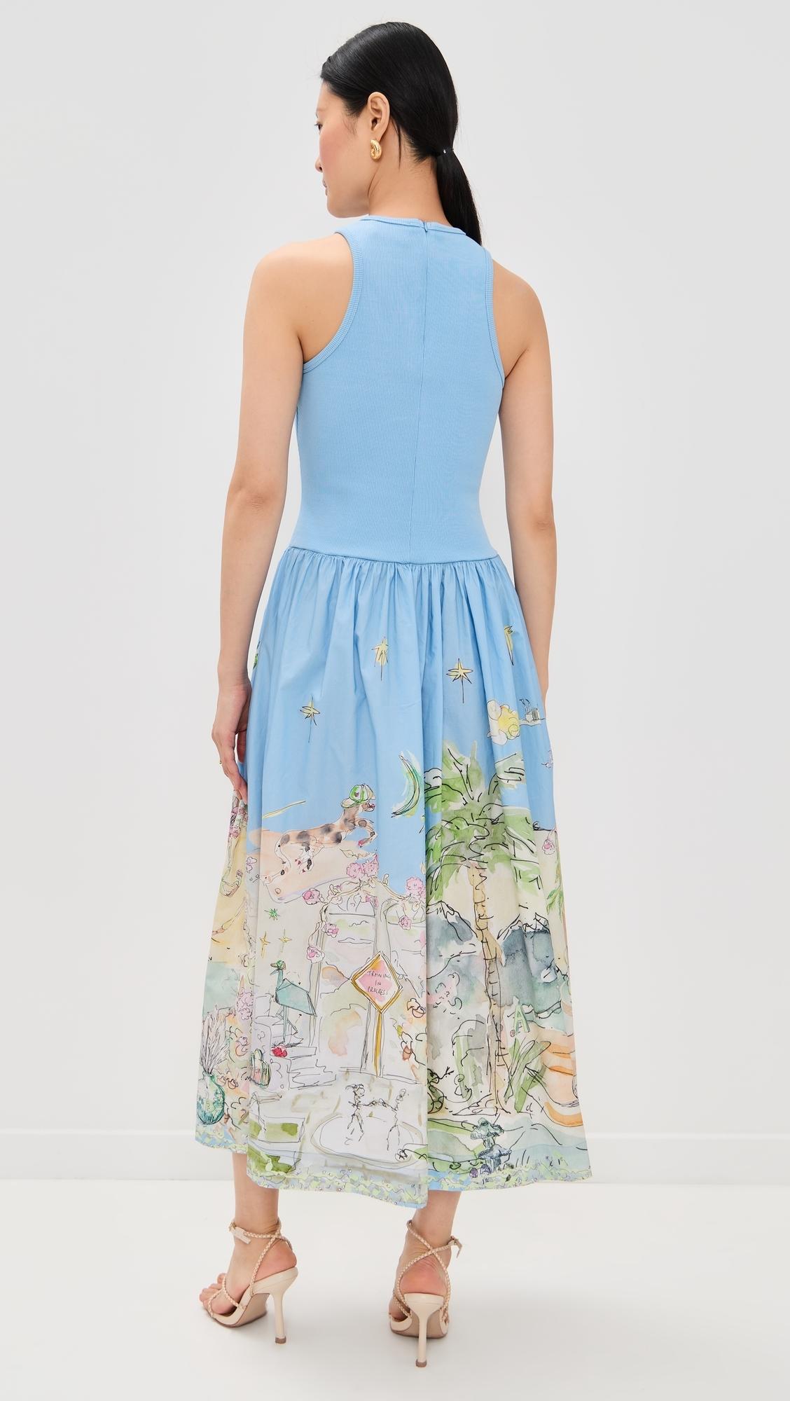 anouk tank midi dress Alemais Sky Anouk Tank Midi Dress