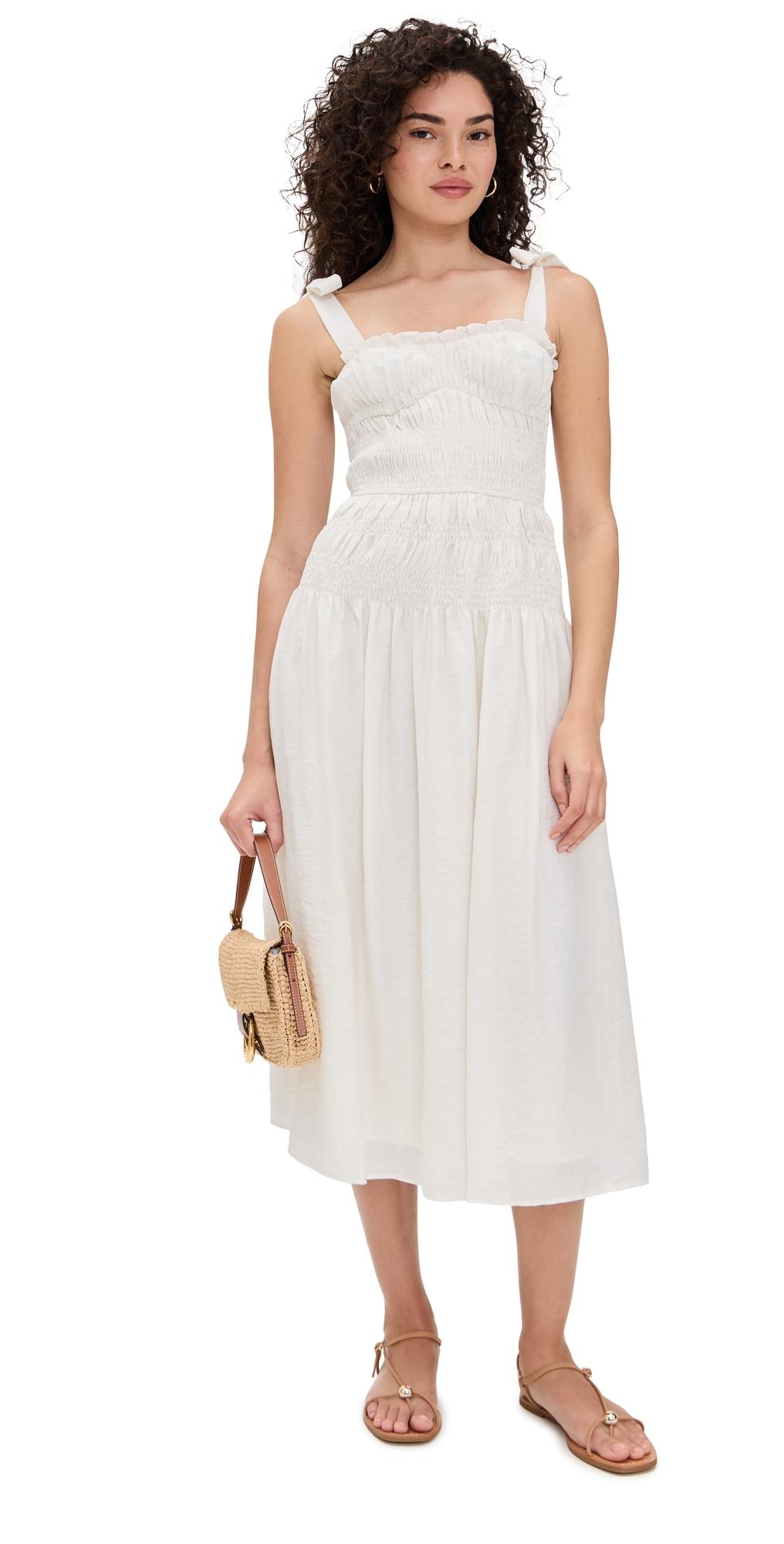 chinese dress ladies MOON RIVER Women's Puff Sleeve Corset Midi Dress, Ivory Multi, M at Amazon  Women's Clothing store