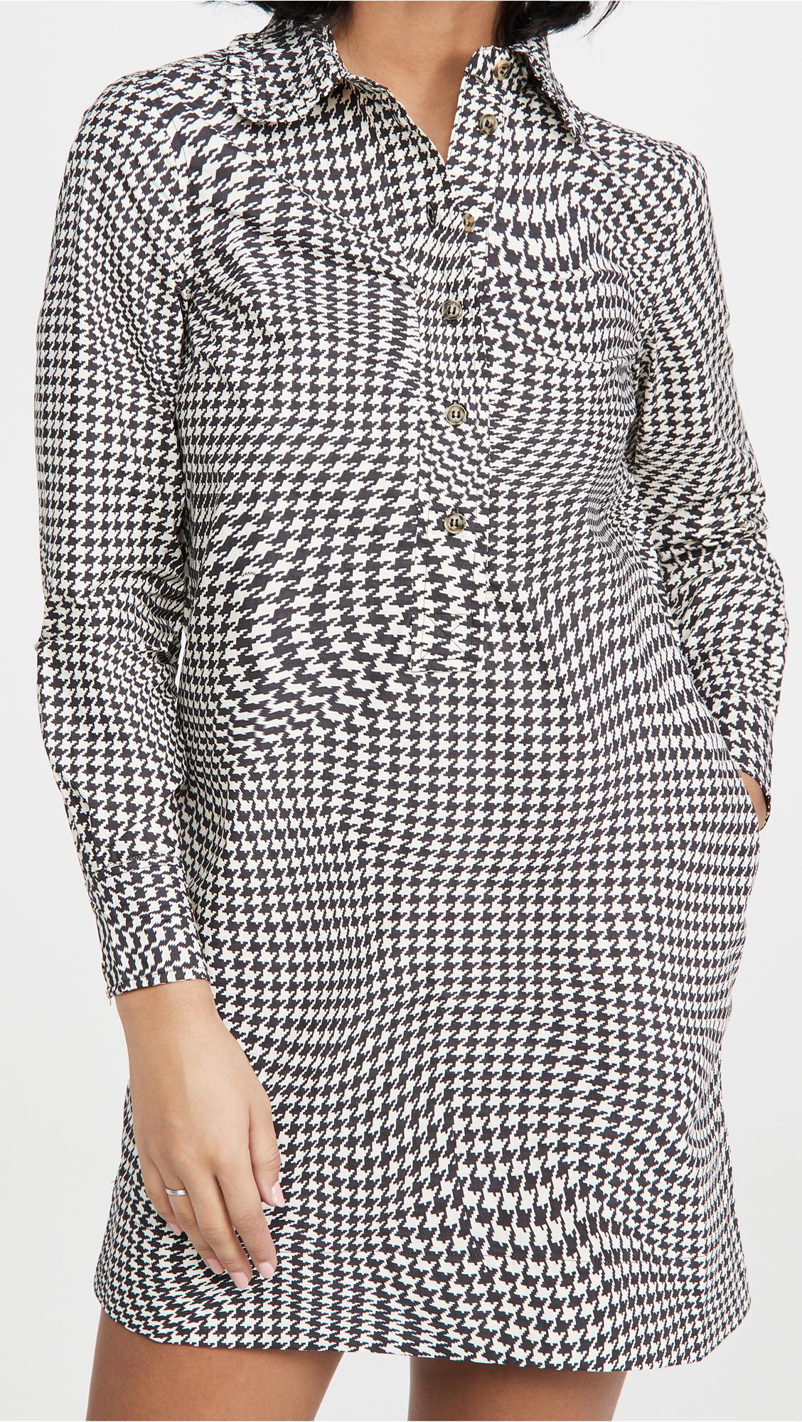 Dress cotton with houndstooth print — blue red white cotton — cotton fabric — stretch cotton — houndstooth print cotton — houndstooth cotton