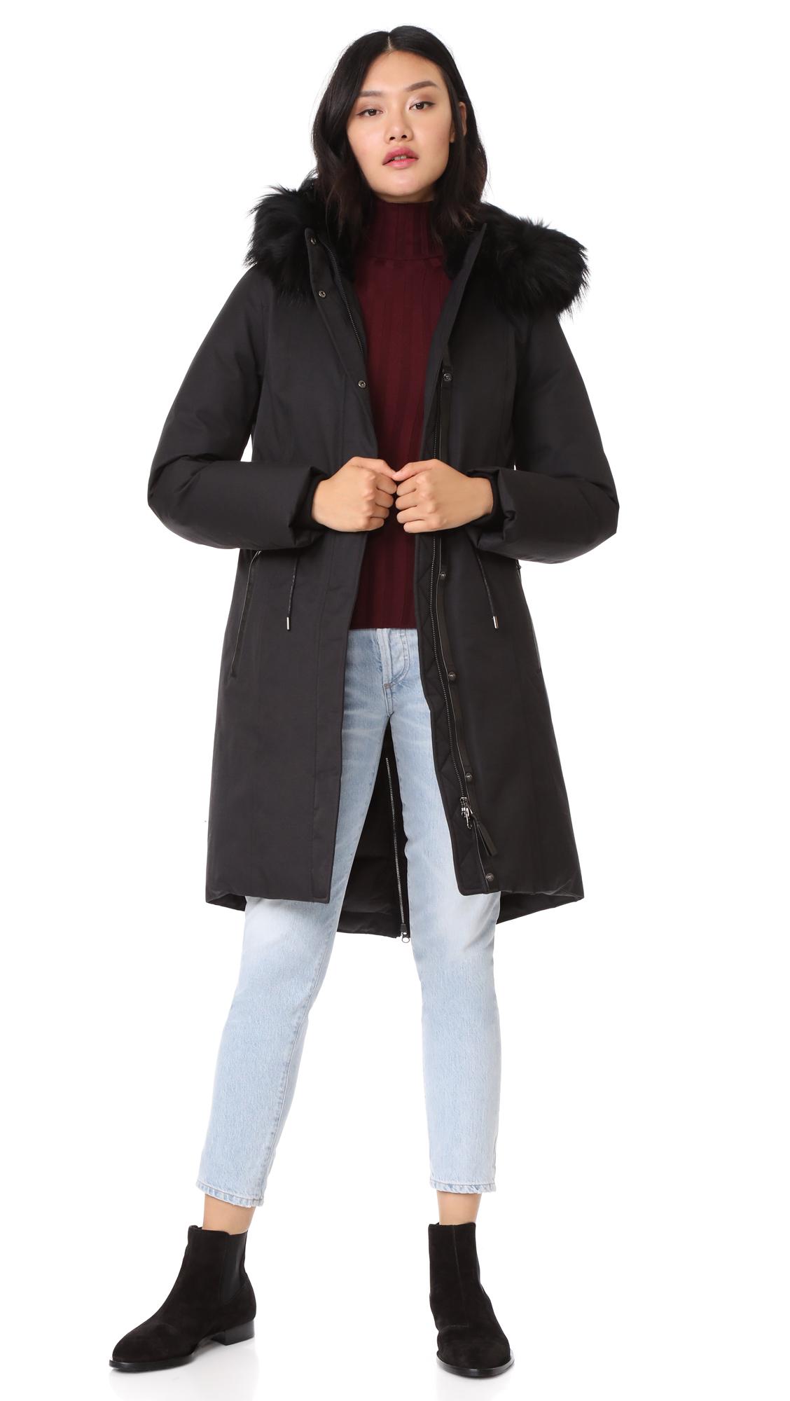 mackage enia down jacket with fur hood
