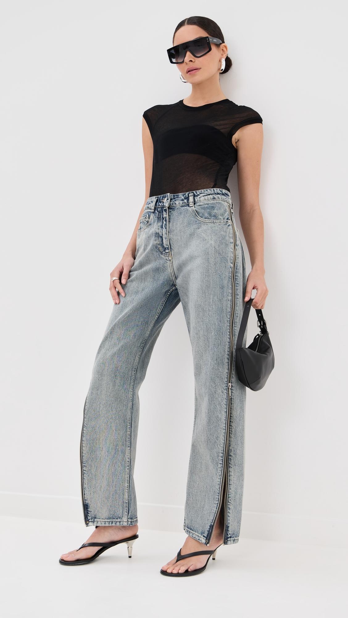 【3.1 Phillip Lim】カーブドワイドレッグクロップドジーンズ 3.1 Phillip Lim Curved Wide Leg Cropped Jean Dark Indigo