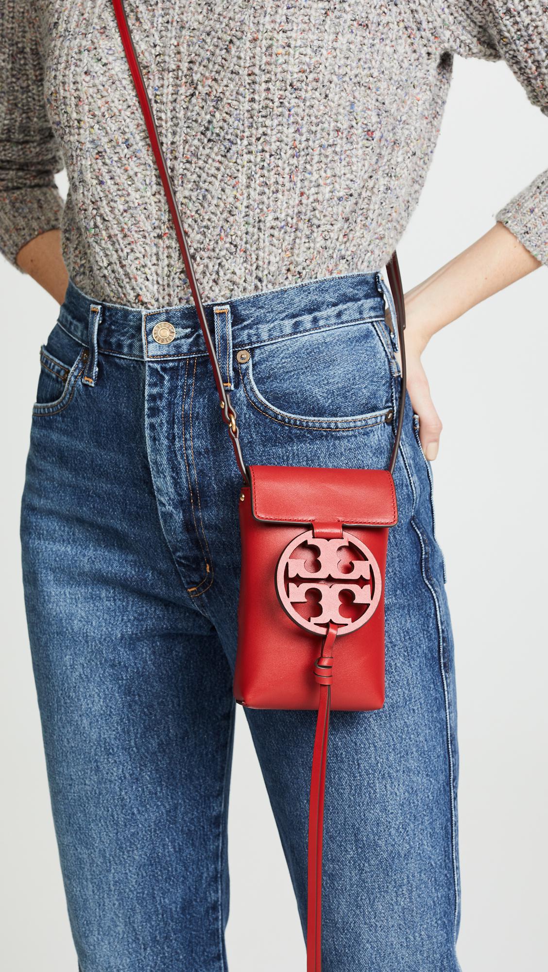 Tory Burch Miller Phone Crossbody Phone Pouch in Red | Lyst