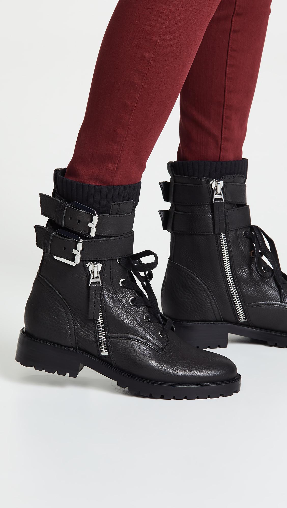 Dolce Vita Leather Wylie Combat Boots 