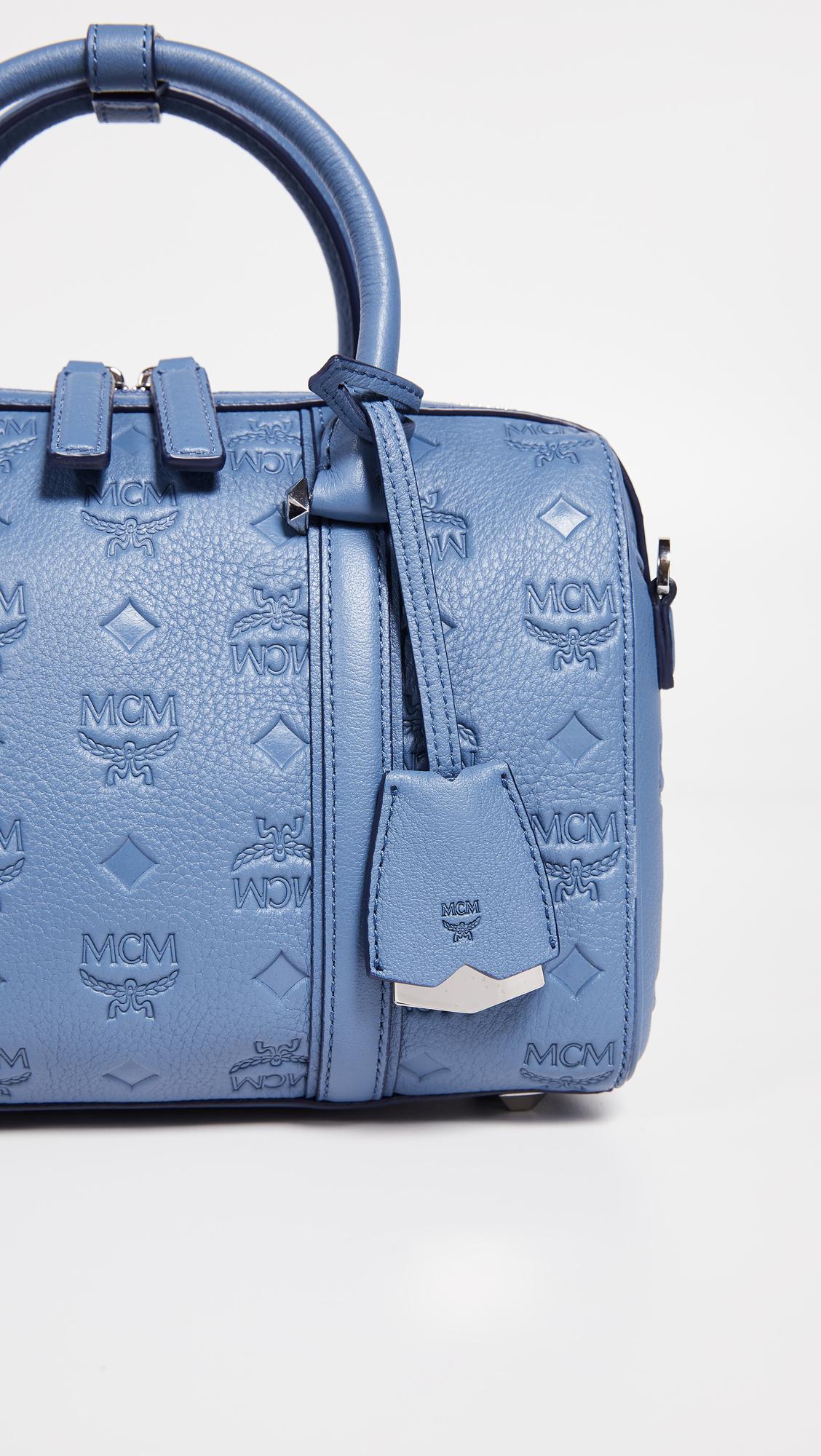 MCM Essentials 23 Monogram Leather Boston Bag