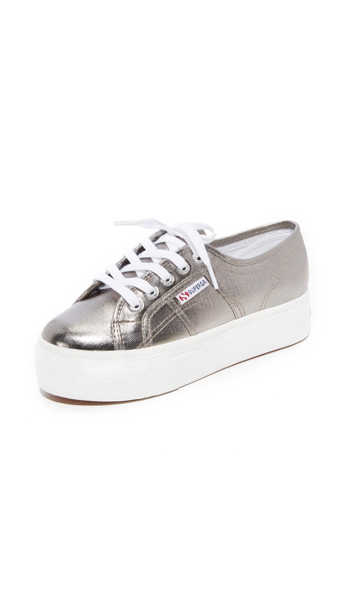 superga metallic platform sneaker