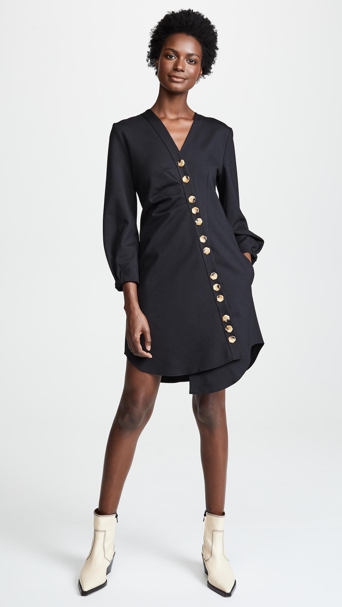 tibi asymmetrical shirt dress