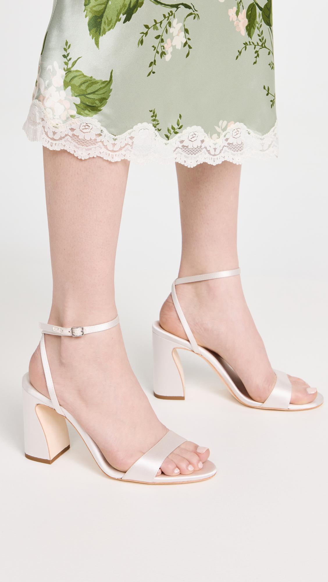 Loeffler Randall Malia Curved Heel Simple Sandals in White | Lyst