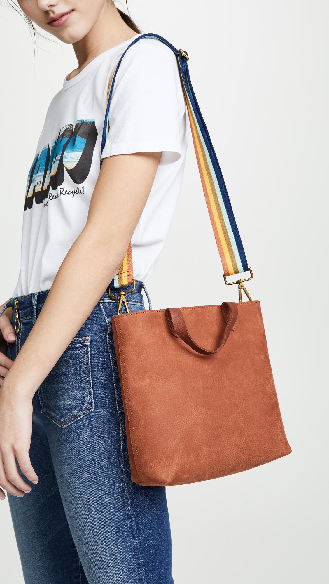 Madewell The Zip-top Transport Crossbody In Nubuck Leather: Rainbow Strap  Edition | Lyst