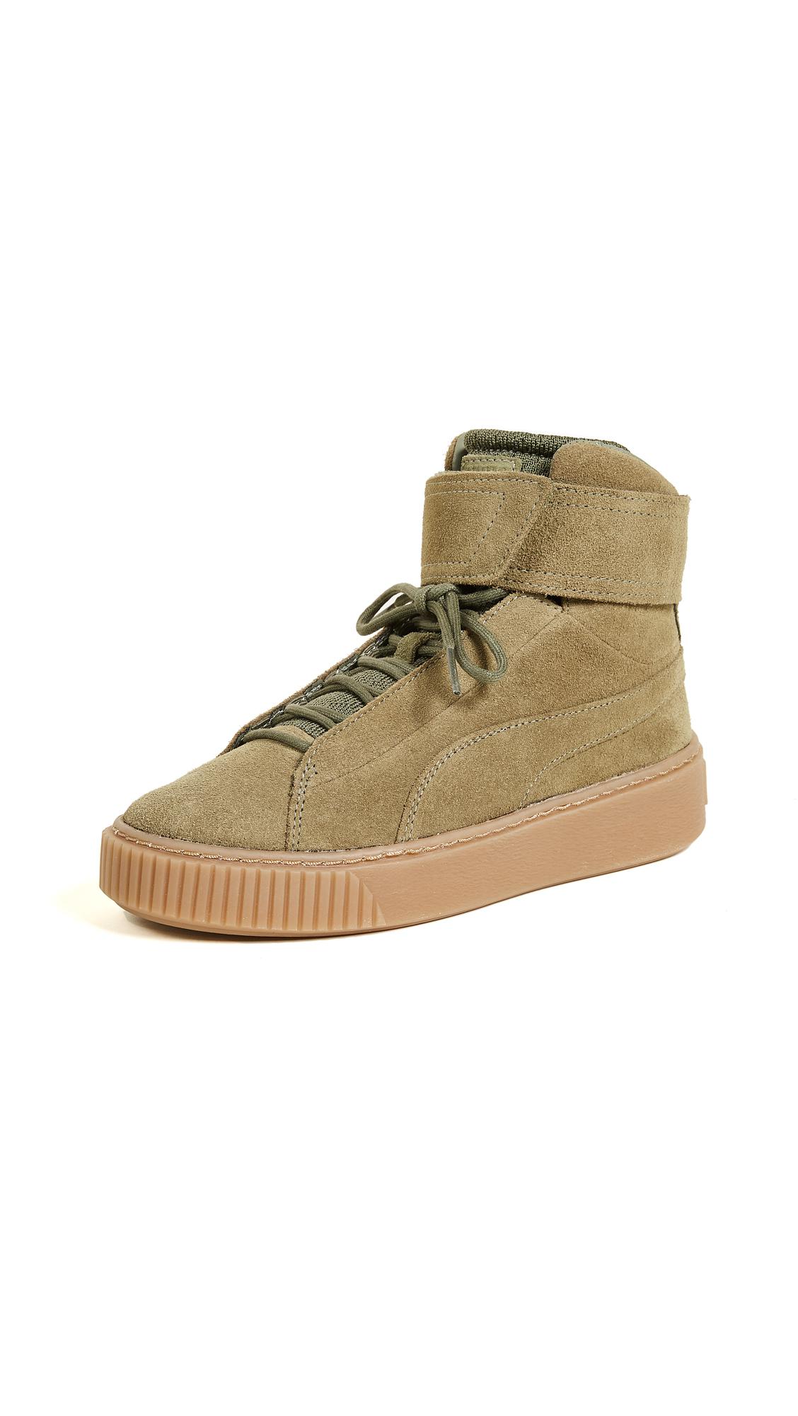 PUMA Suede Platform Mid Ow Sneakers in Olive Night/Olive Night (Green) |  Lyst