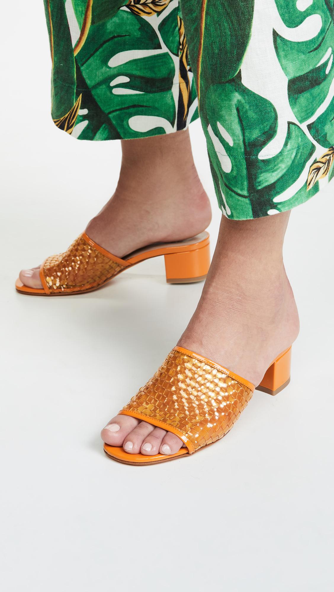 Maryam Nassir Zadeh Leather Agatha Slides in Neon (Orange) | Lyst