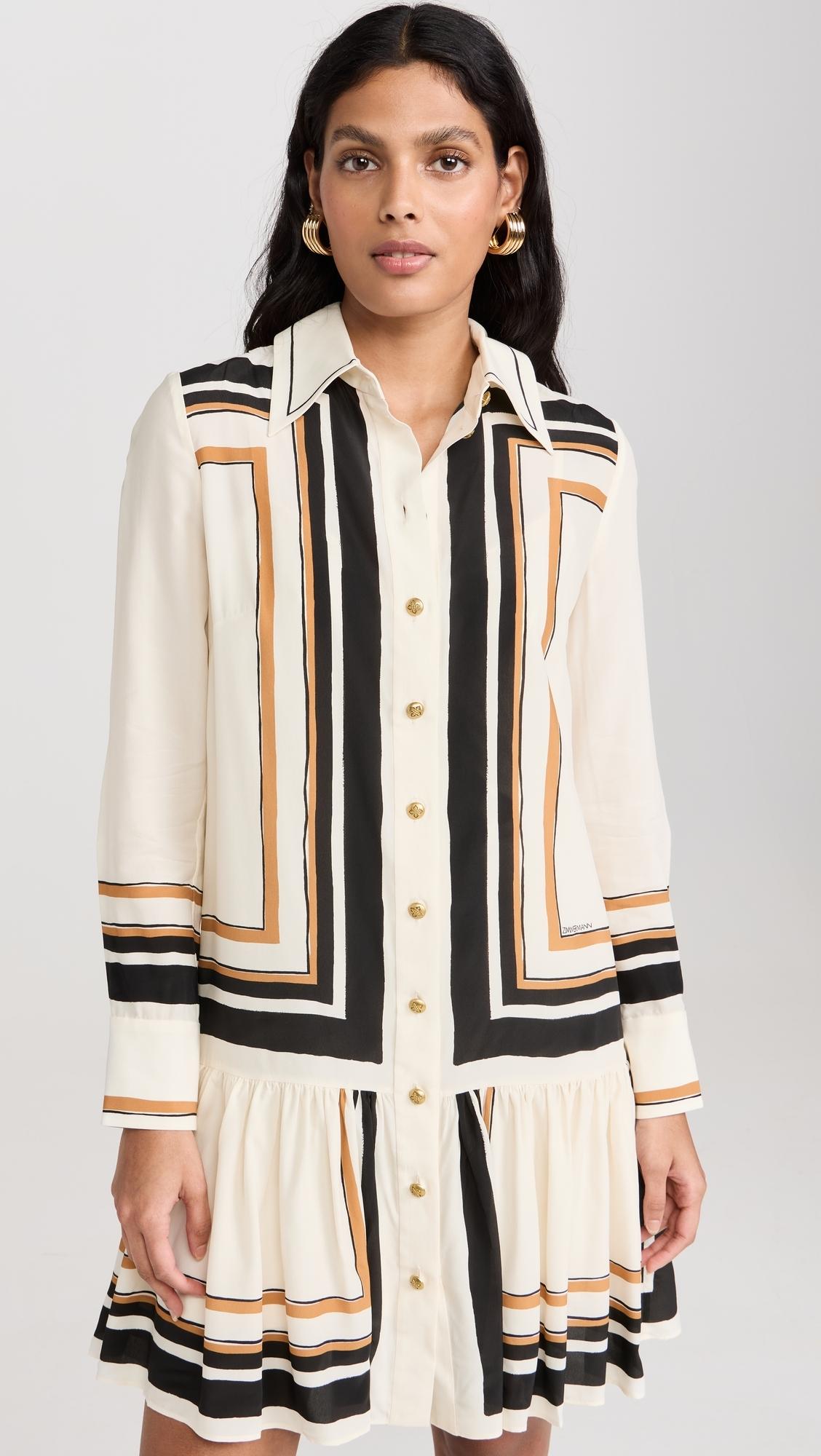 【Zimmermann】PAVILION TIE NECK MINI DRESS タイネック ミニ In Illustration: The Pavillion Neck Tie Mini Dress for Fall