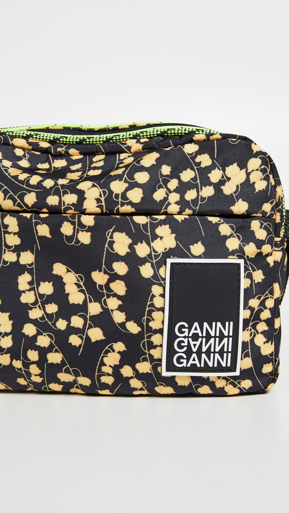 Ganni Tech Fabric Crossbody Bag in Black | Lyst
