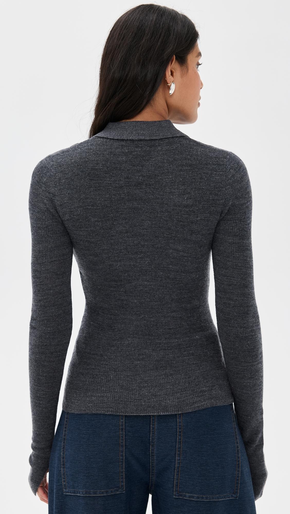 Ganni Fine Merino Jacquard Polo in Blue | Lyst Canada Ganni Fine Merino Jacquard Polo in Blue | Lyst Canada