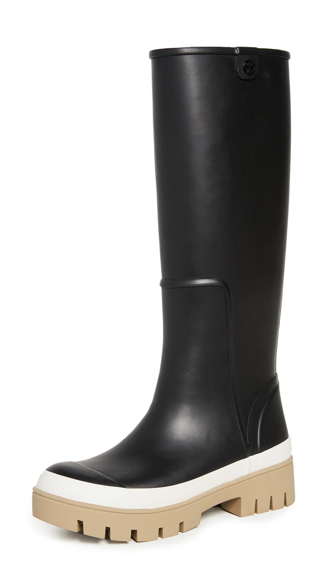 Tory Burch Foul Weather Tall Boots in Black | Lyst