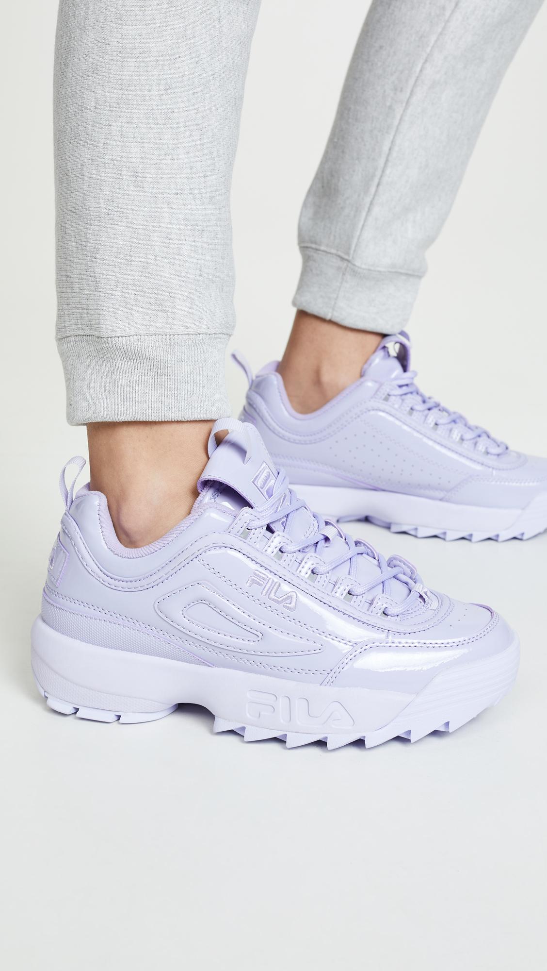 Fila Womens Disruptor Ii Premium Patent Chunky Sneaker In Lilac in Purple |  Lyst