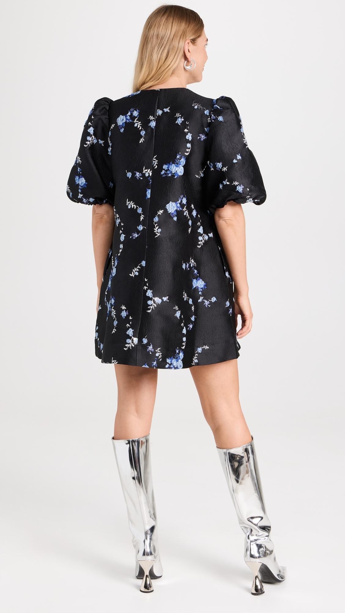 【関税&送料込】Ganni 3D Jacquard Mini Dress Ganni 3d Jacquard A-shaped Zip Mini Dress in Black | Lyst