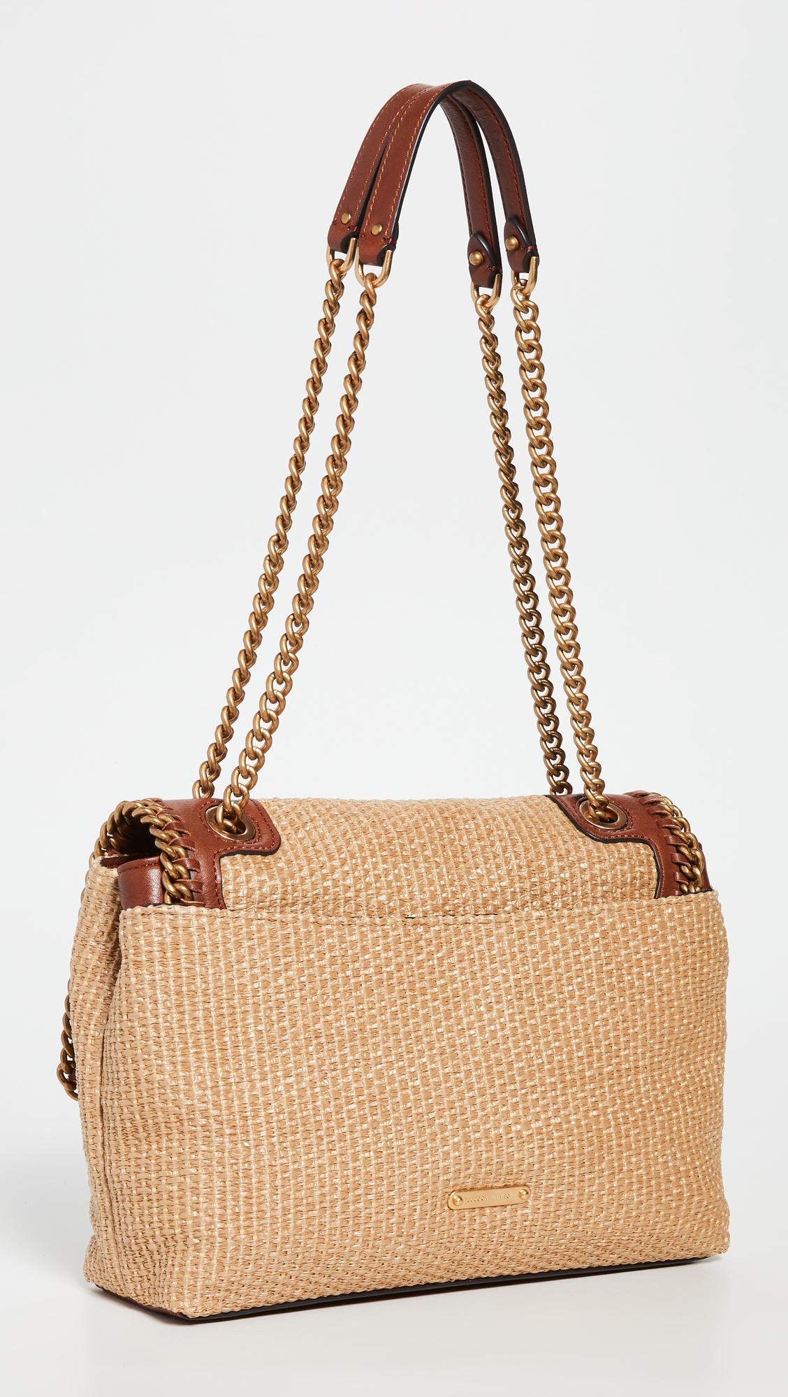 Edie flap shoulder online bag with woven chain