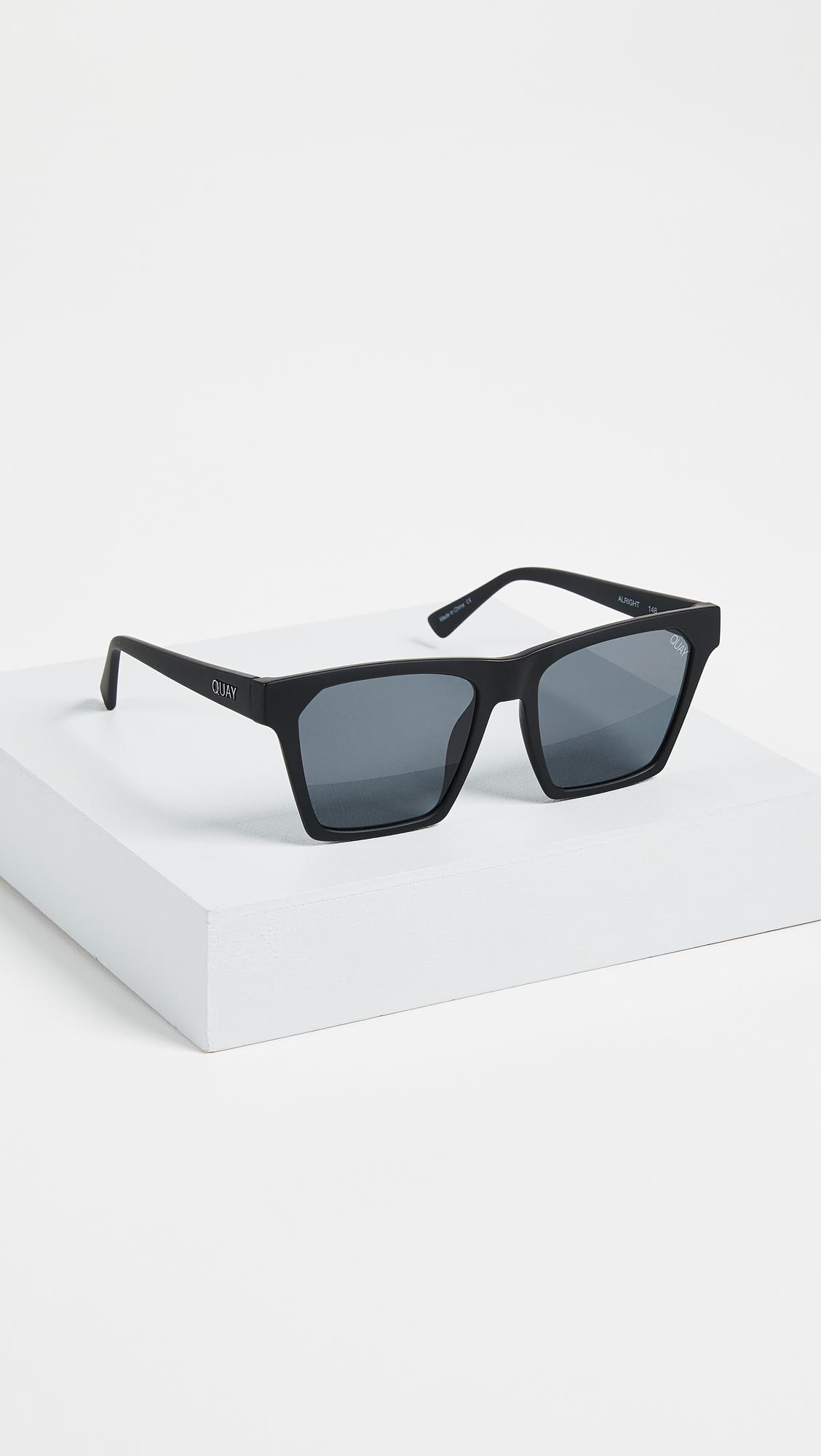 Quay Alright Sunglasses in Black/Smoke (Black) | Lyst