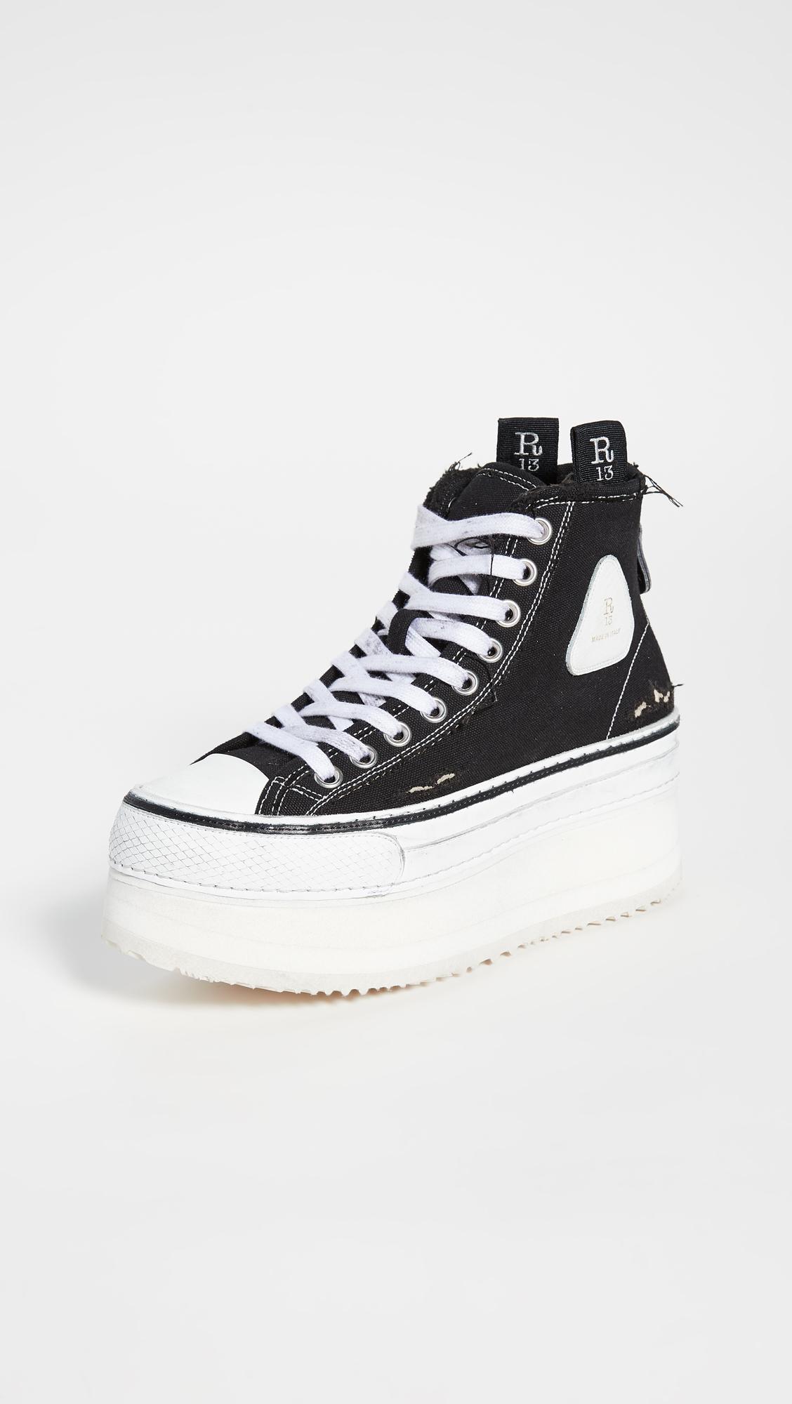 Download R13 Canvas Platform High Top Sneaker in Black - Lyst