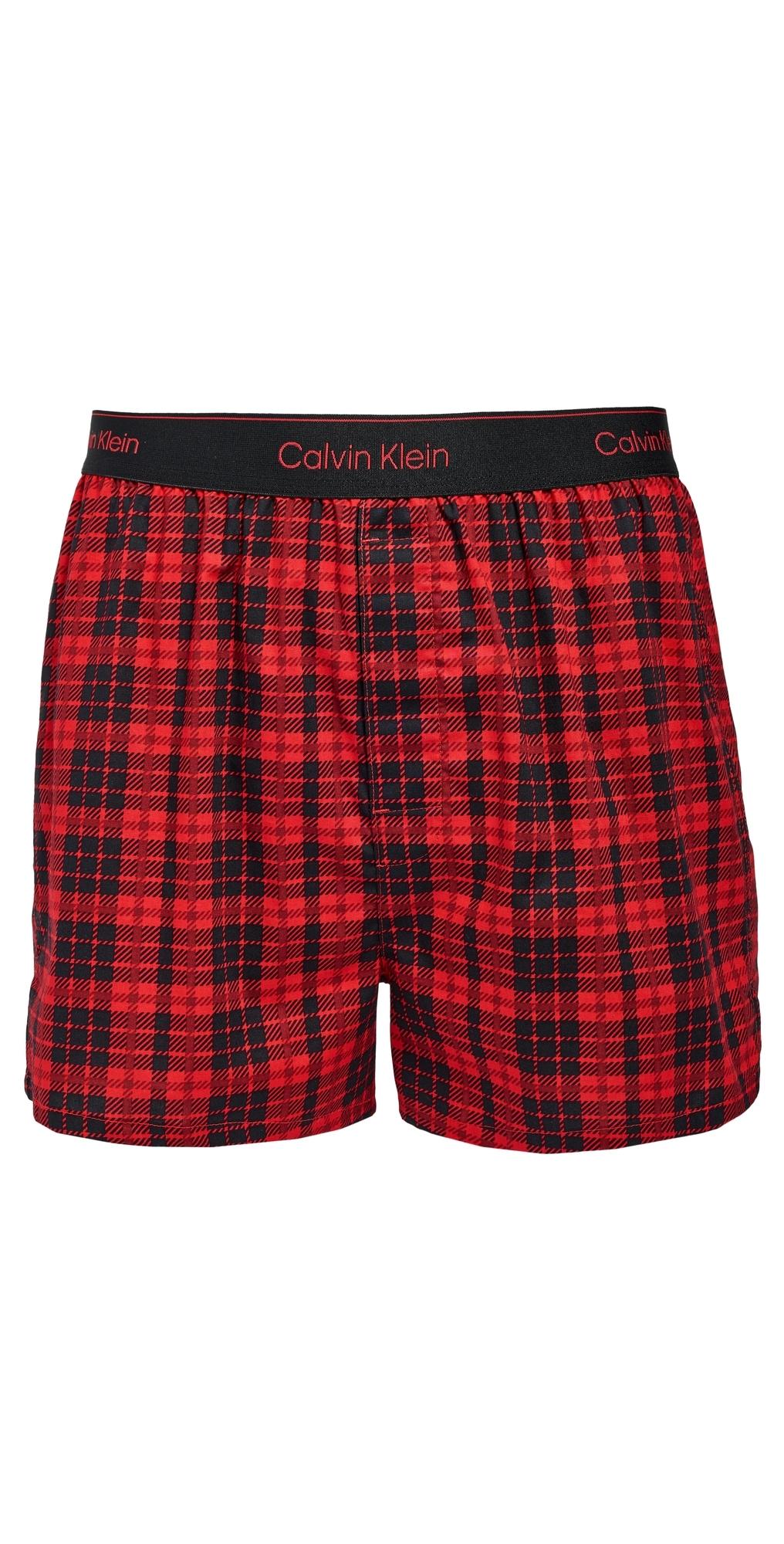 Calvin Klein Cavin Kein Underwear Modern Cotton Boxer Sim Scotch Paid Charcoa in Red for Men Lyst