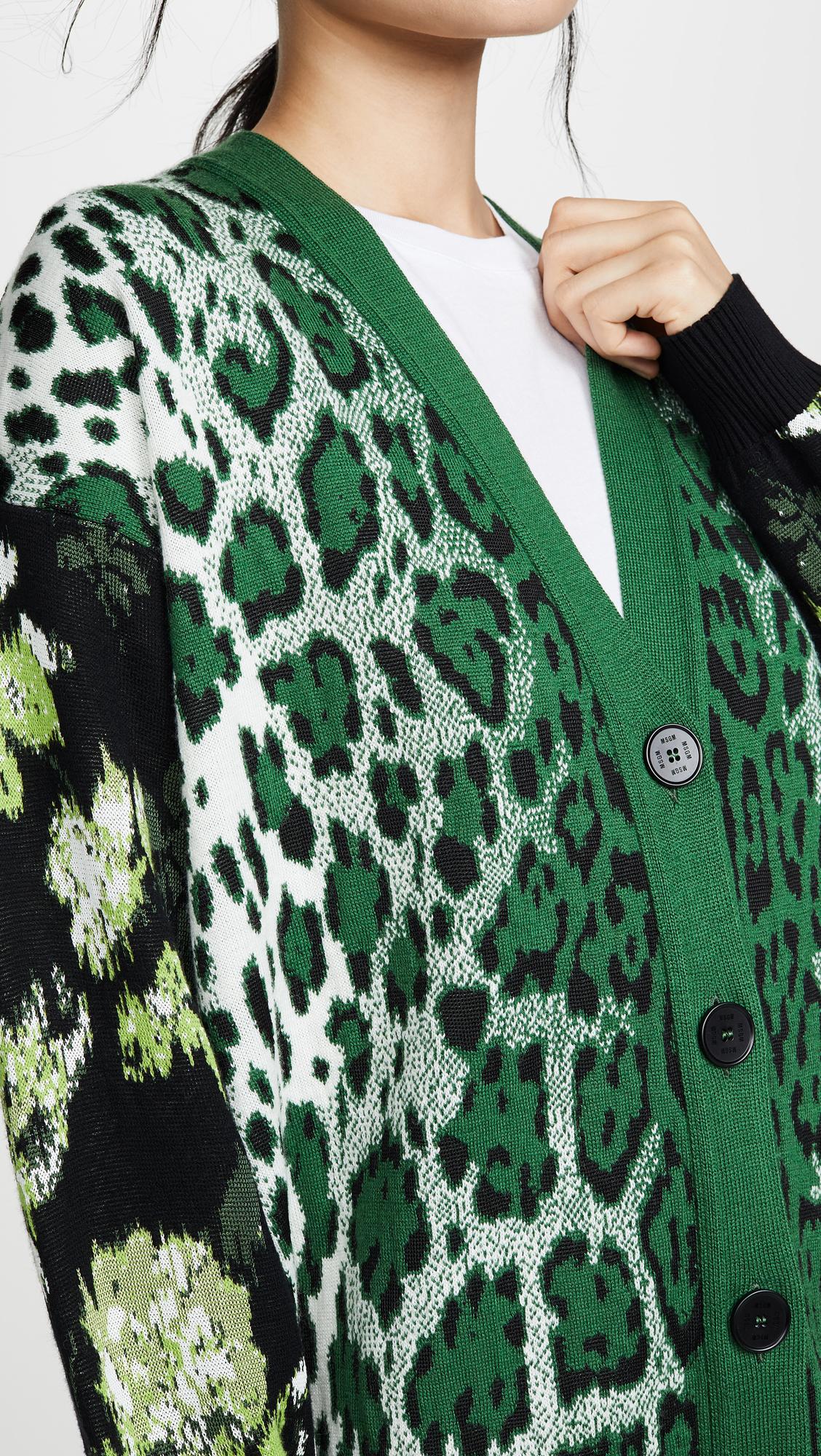 green leopard cardigan