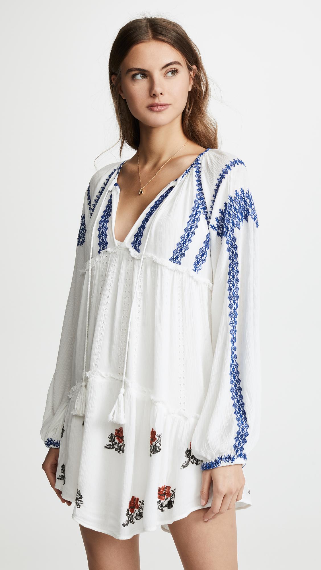 Free People Wild Horses Embroidered Mini Dress in Ivory (White) Lyst