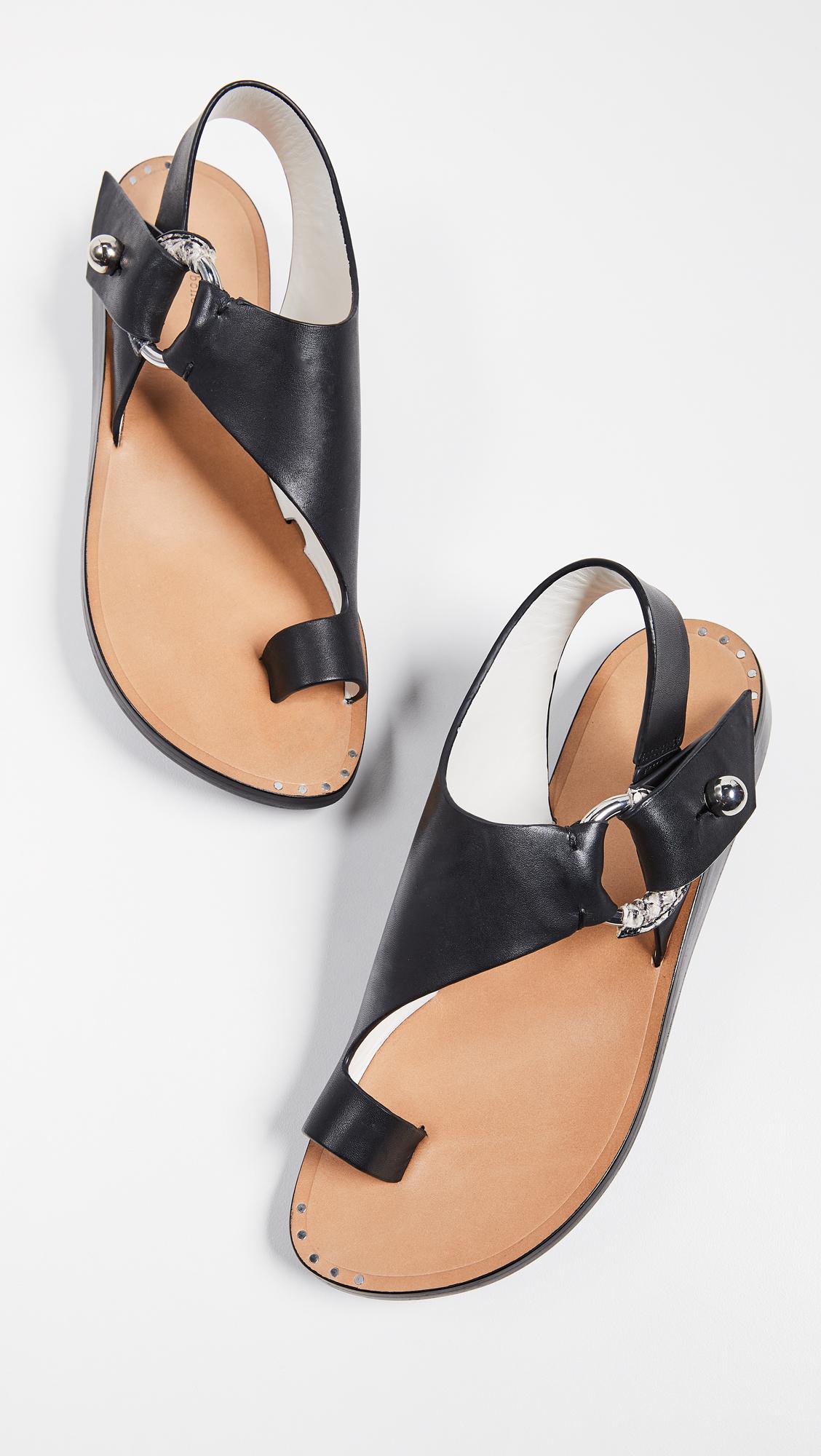 Rag & Bone Leather Arc Flat Sandals in Black Lyst