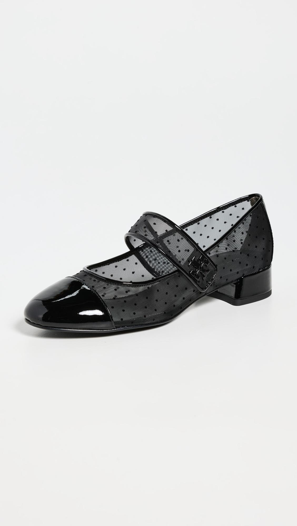Tory Burch Cap Toe Mary Jane Heel Ballet Flats 25Mm in Black