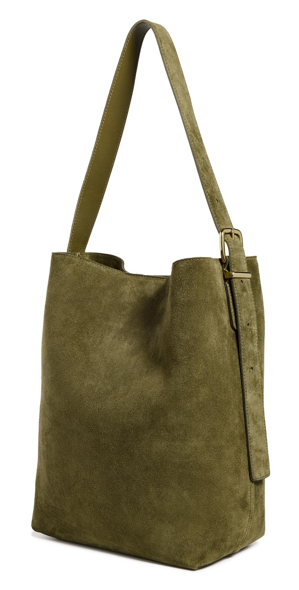 Madewell Suede Essentials Bucket Tote in Green Lyst