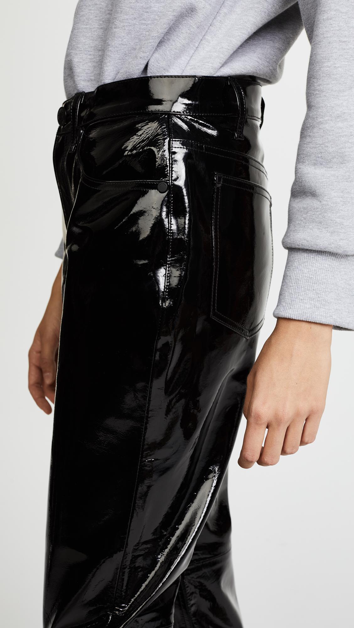 Rag & Bone The Straight Patent Leather Pants in Black - Lyst