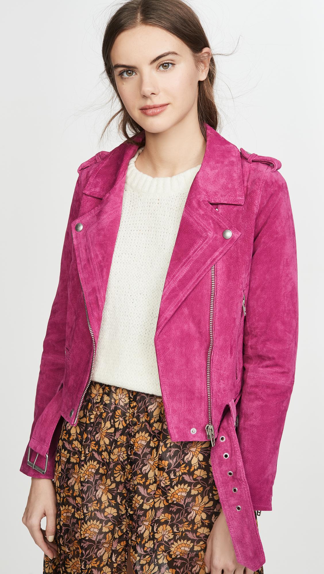 Blank NYC Suede Moto Jacket in Pink | Lyst Canada