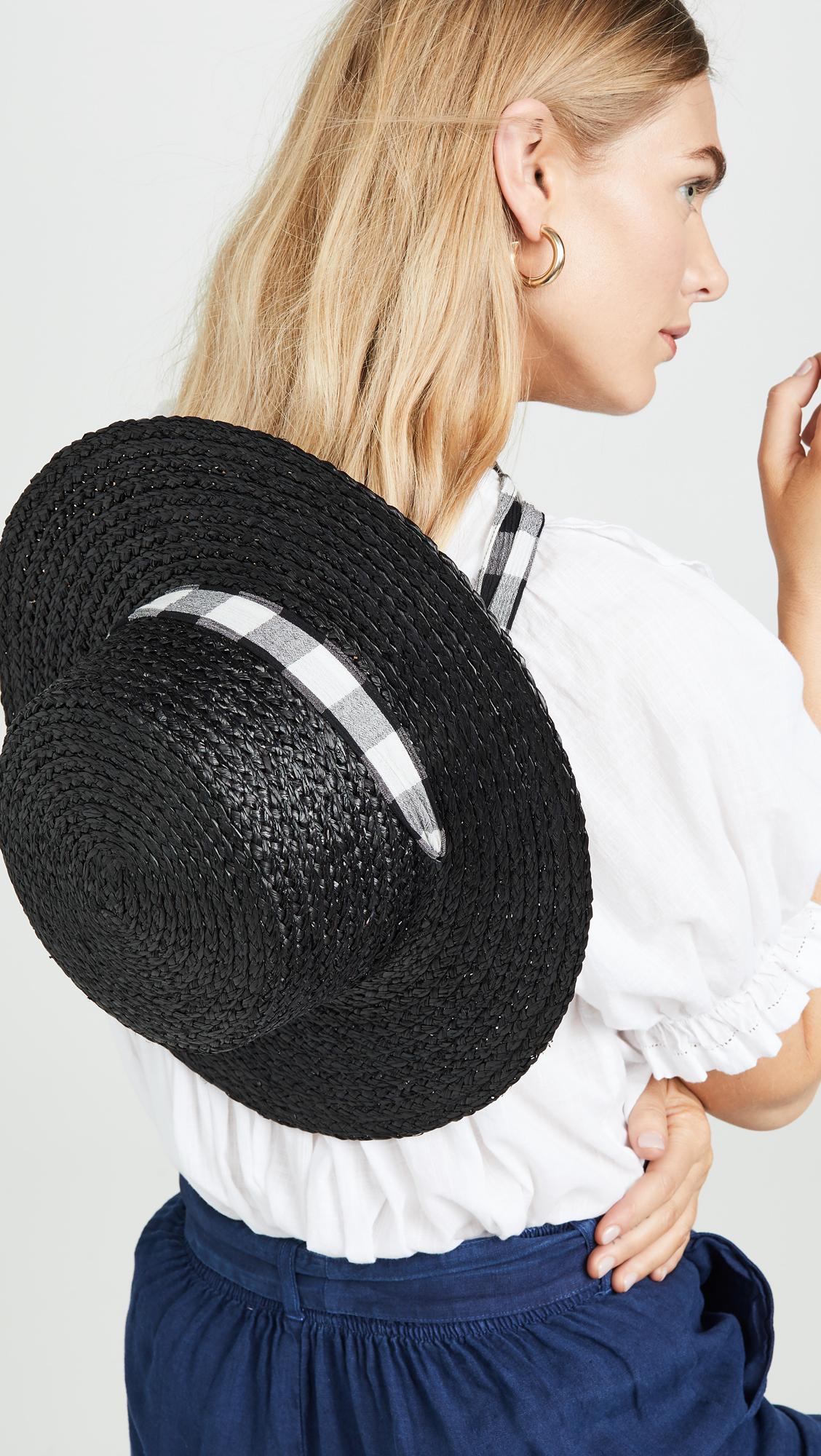 Madewell Stampede Strap Straw Boater Hat in Black Lyst