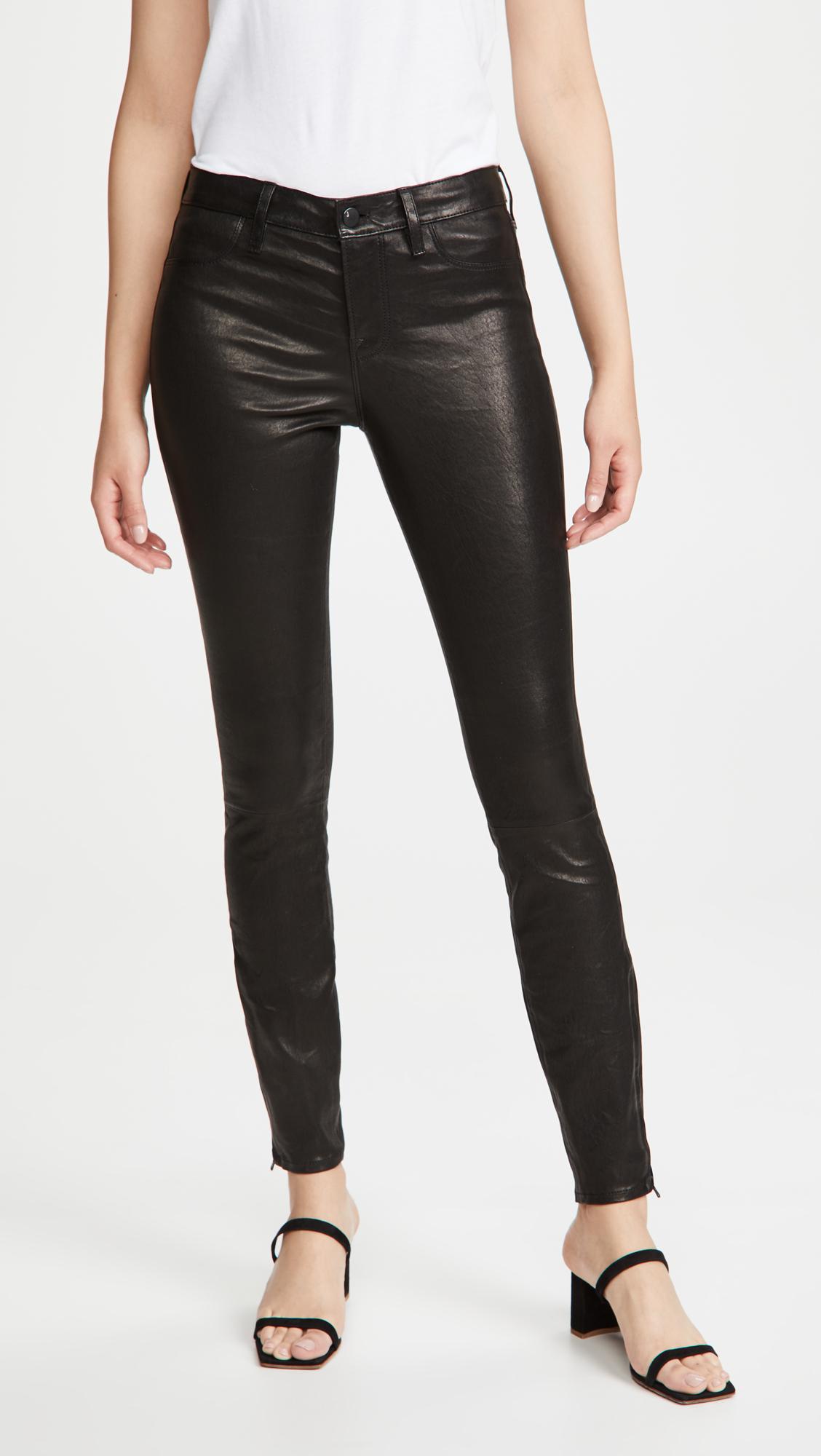 mid rise leather pants