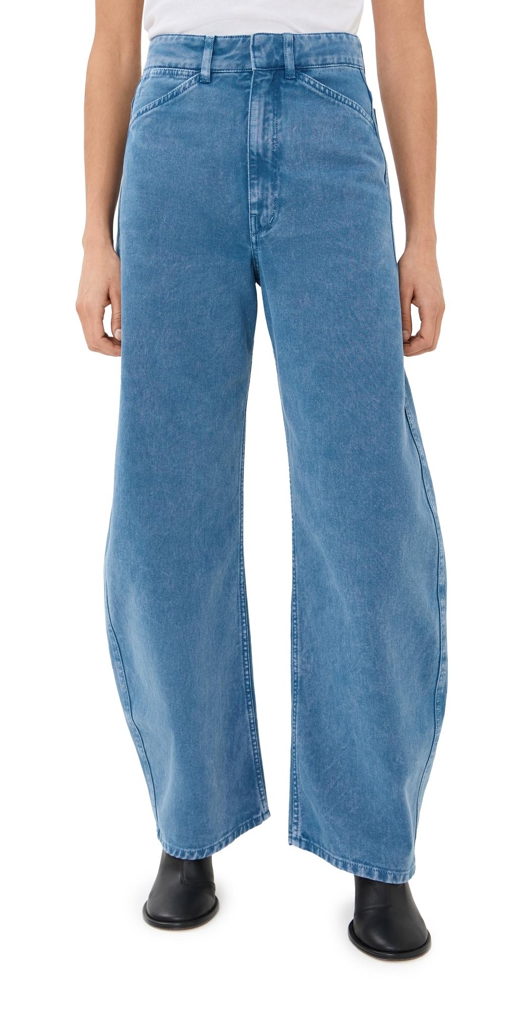 Lemaire High Waisted Curved Pants in Blue | Lyst