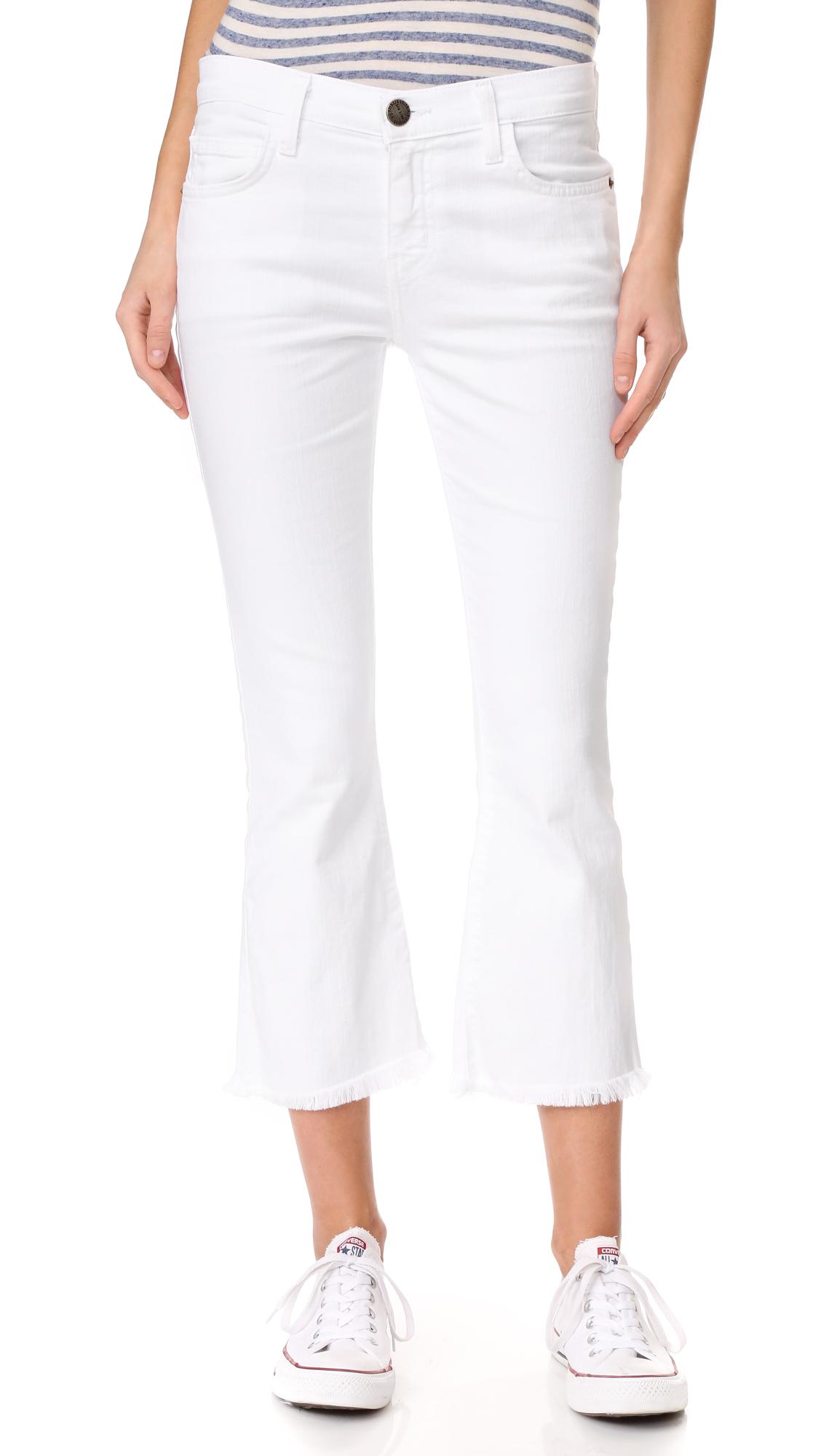 Current/Elliott The Cropped Flip Flop Jeans in White | Lyst