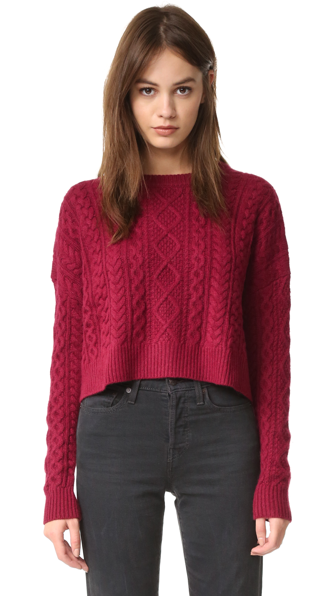 Autumn Cashmere Cashmere Cropped Boxy Fisherman Sweater Lyst