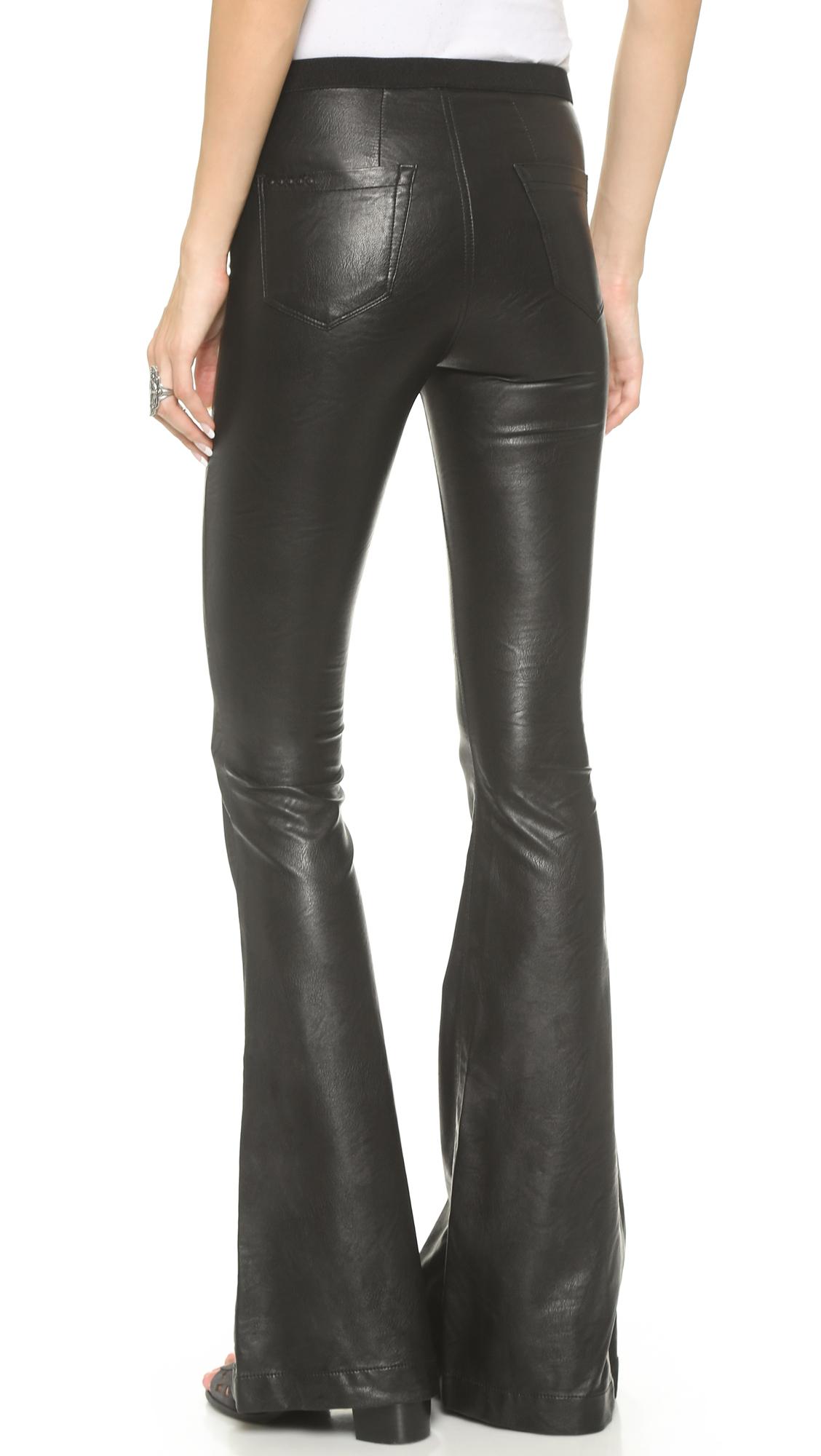 Blank NYC Faux Leather Flare Pants in Black - Lyst