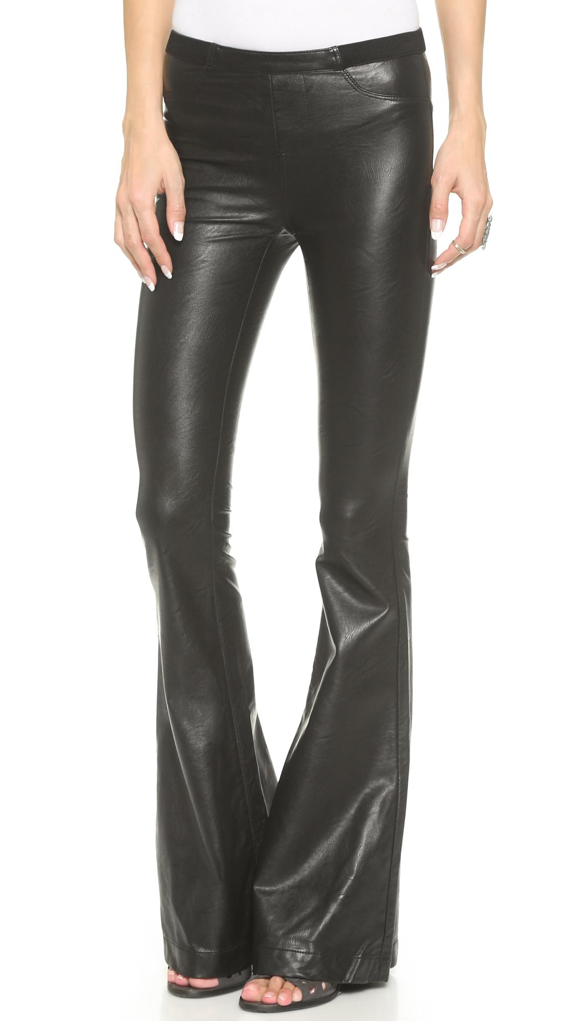 Blank NYC Faux Leather Flare Pants in Black | Lyst