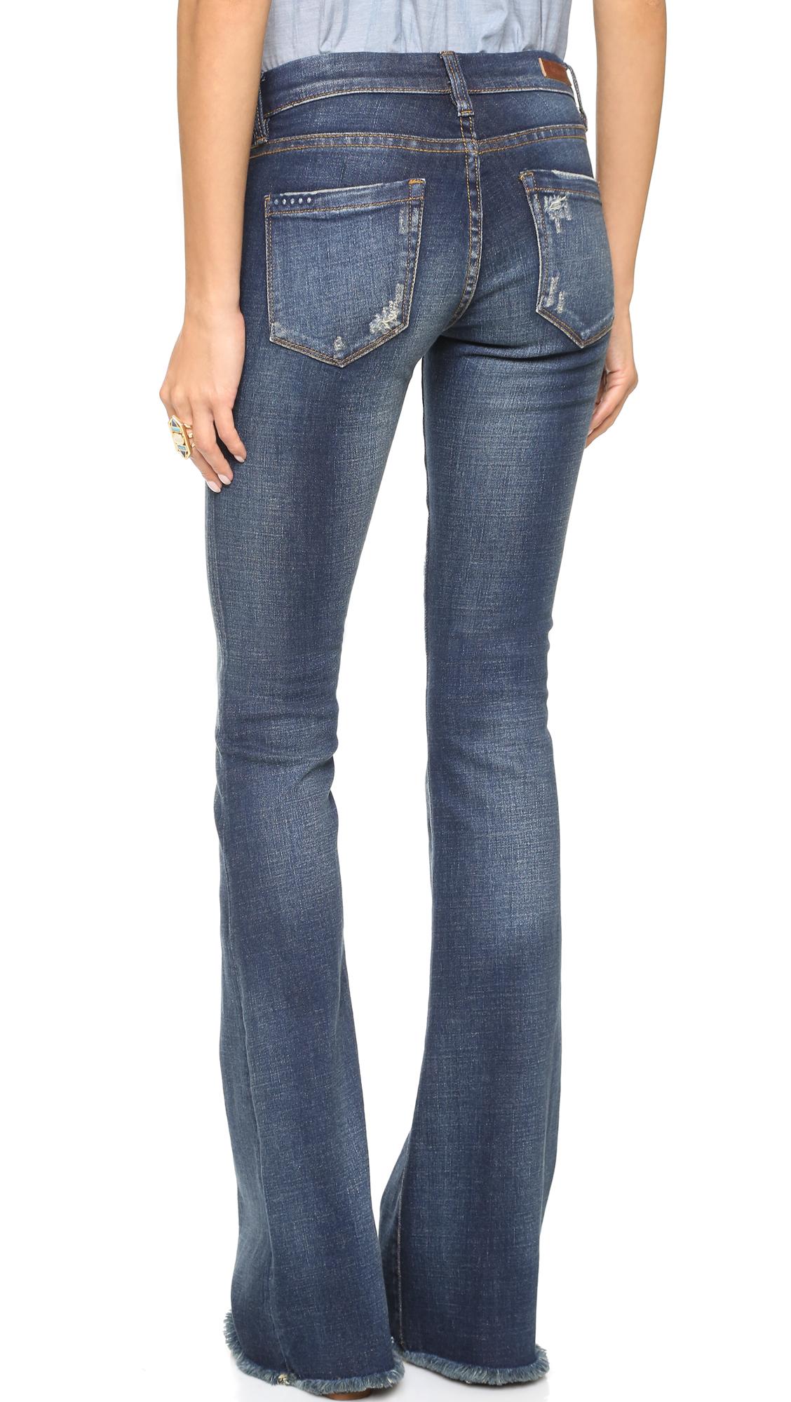 Lyst - Blank Nyc Distressed Flare Jeans in Blue