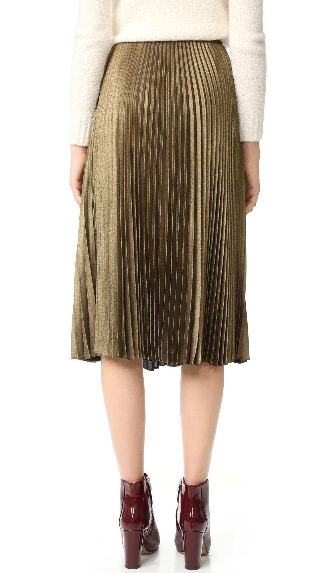 Club Monaco Annina Pleated Skirt in Metallic | Lyst