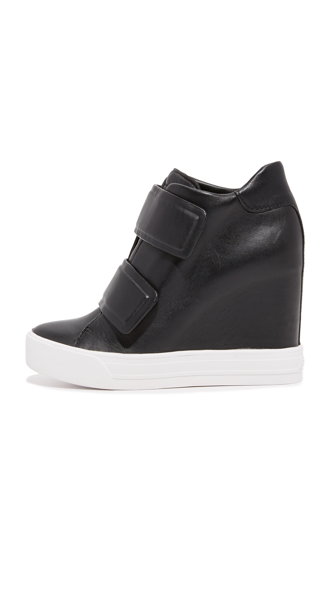 DKNY Grayson Wedge Sneakers in Black | Lyst