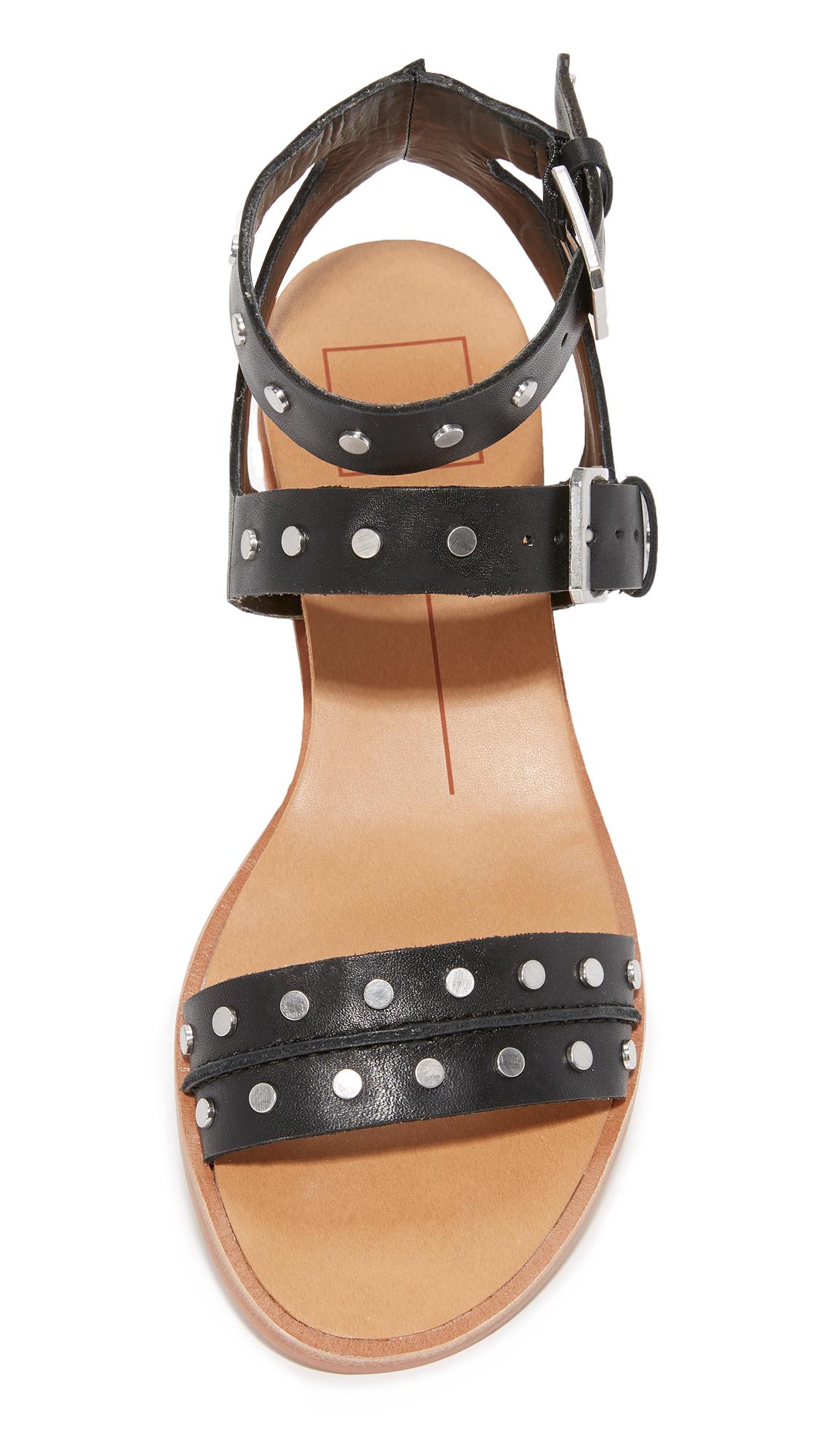 dolce vita black flat sandals