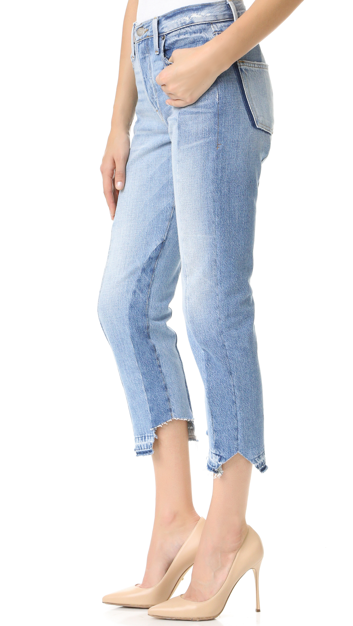FRAME Denim Le Mix Jeans in Blue Lyst