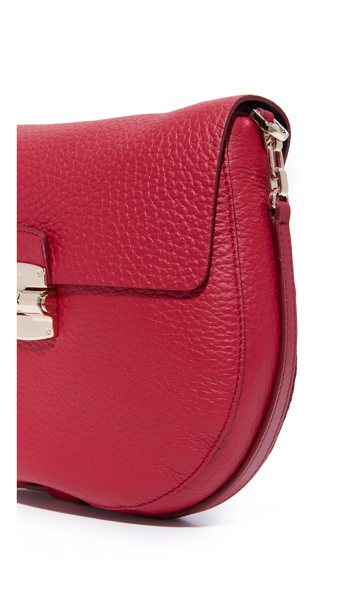 Furla Leather Club Small Saddle Bag in Grey Lyst